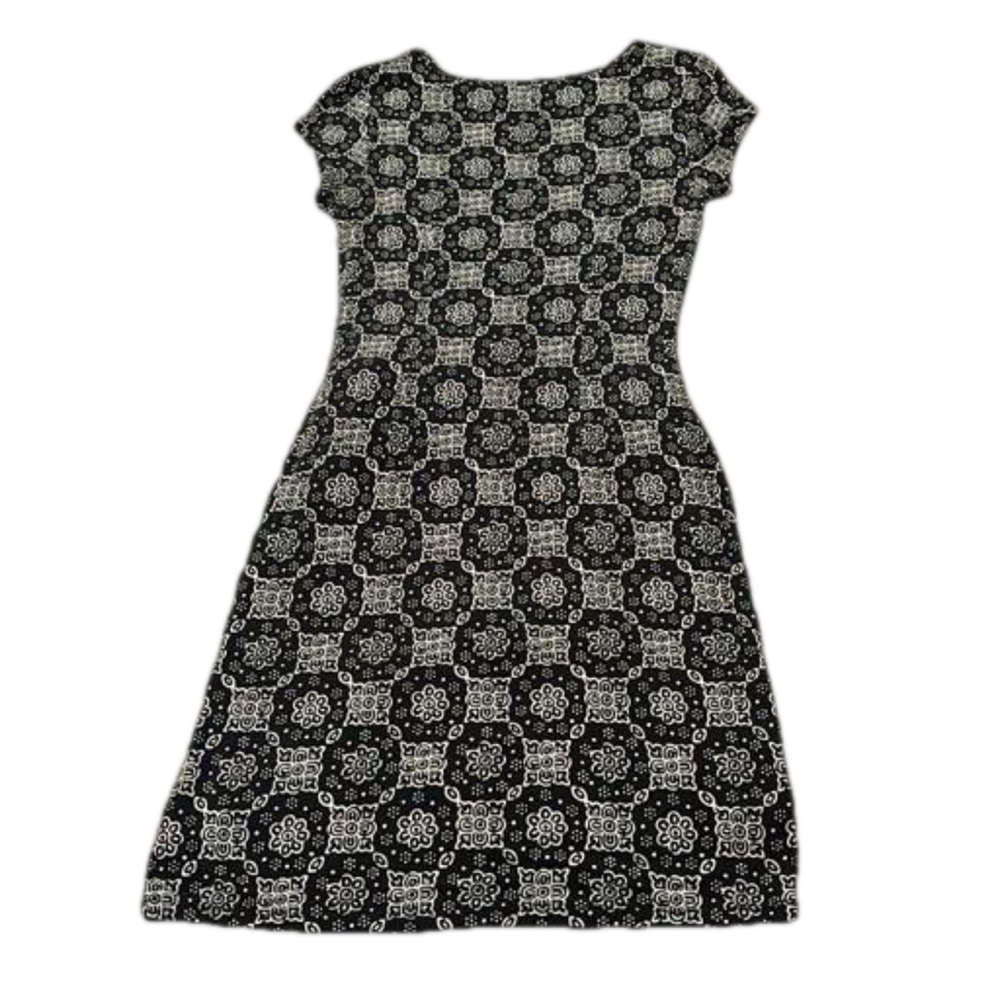 Loft Faux Wrap Dress, Size XS, Black & White Print - Picture 2 of 10